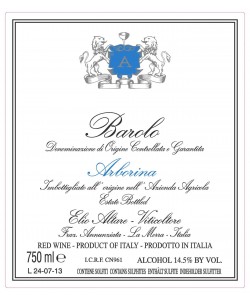 Etichetta Barolo DOCG Elio Altare Arborina 2009