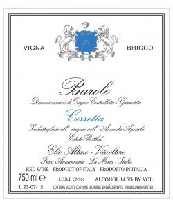 Etichetta Barolo DOCG Elio Altare Cerretta Vigna Bricco 2008