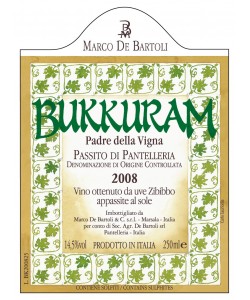 Passito di Pantelleria DOC Marco De Bartoli Bukkuram Padre Della Vigna