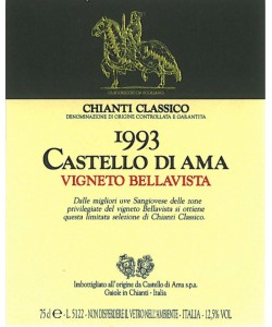 Chianti Classico DOCG Castello di Ama Vigneto Bellavista 1993