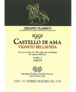 Chianti Classico DOCG Castello di Ama Vigneto Bellavista 1991