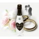 Mignon personalizzata con Swarovski Spumante Astoria - Auguri di Matrimonio con cuore e iniziali