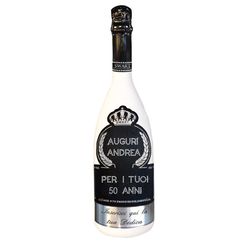 Bottiglia personalizzata con Swarovski Spumante Brut Astoria - Auguri di  compleanno con nome e dedica