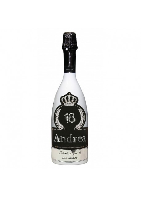 Bottiglia personalizzata con Swarovski Spumante Brut Astoria - Auguri di Compleanno con età, nome e dedica