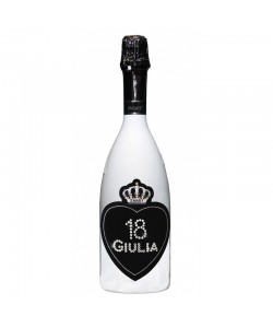 Bottiglia personalizzata con Swarovski Spumante Astoria - Auguri di Compleanno con cuore