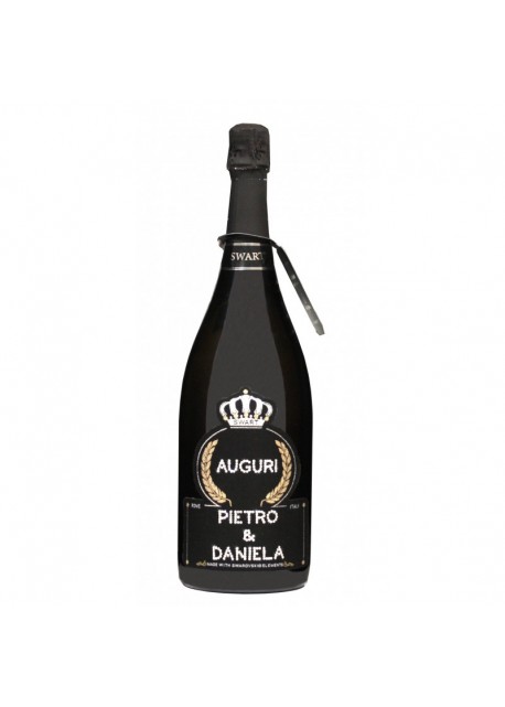 Magnum personalizzato con Swarovski Prosecco DOC De Faveri Extra Dry - Auguri di Compleanno con età e nome