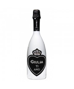 Bottiglia personalizzata con Swarovski Spumante Astoria - Auguri di San Valentino con cuore