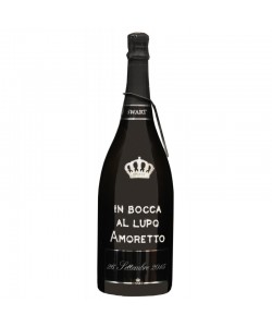 Magnum personalizzata con Swarovski Prosecco DOC De Faveri Extra Dry - Auguri con dedica su vetro