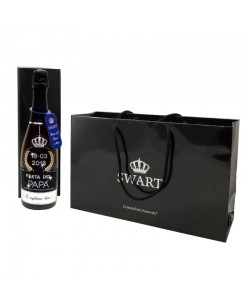 Bottiglia personalizzata con Swarovski Spumante Brut - Auguri Festa del Papà con data