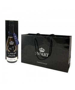 Bottiglia personalizzata con Swarovski Spumante Brut - Auguri Festa del Papà con dedica