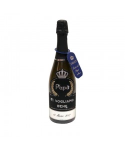 Bottiglia personalizzata con Swarovski Spumante Brut - Auguri Festa del Papà con testo