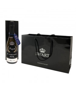 Bottiglia personalizzata con Swarovski Spumante Brut - Auguri Festa del Papà con testo