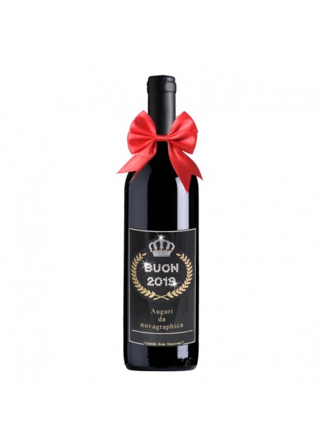 Bottiglia personalizzata con Swarovski Rosso di Toscana - BUON 2019