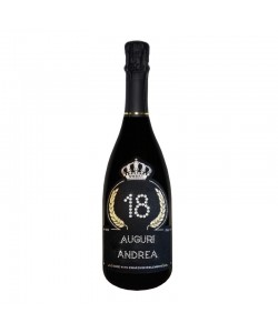 Vendita online Bottiglia personalizzata con Swarovski vino spumante Astoria - Auguri di compleanno con età, auguri e nome