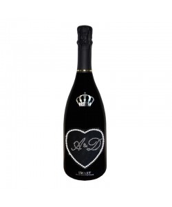 Vendita online Bottiglia personalizzata con Swarovski vino spumante Astoria  Auguri di Matrimonio con Cuore e Iniziali