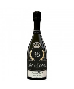 Vendita online Bottiglia personalizzata con Swarovski vino spumante Astoria - Auguri di compleanno con età, nome e dedica
