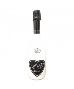 Vendita online 6 Bottiglie personalizzate con Swarovski Spumante Astoria - Auguri di Matrimonio con cuore e iniziali