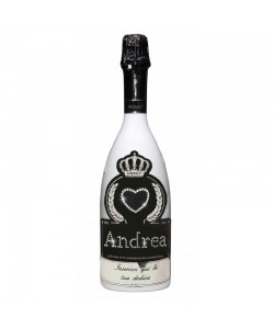 Vendita online Bottiglia personalizzata con Swarovski - Auguri di San Valentino con simbolo, testo e dedica