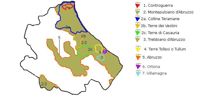 mappa vino in Abruzzo