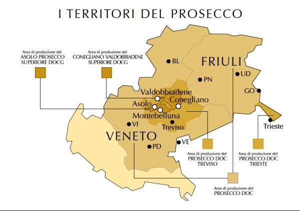 Bollicine Italiane: Mappa del Territorio Prosecco DOC