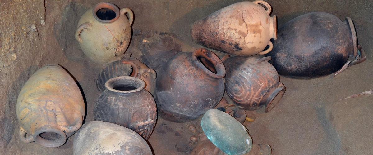 Reperti archeologici di anfore del vino