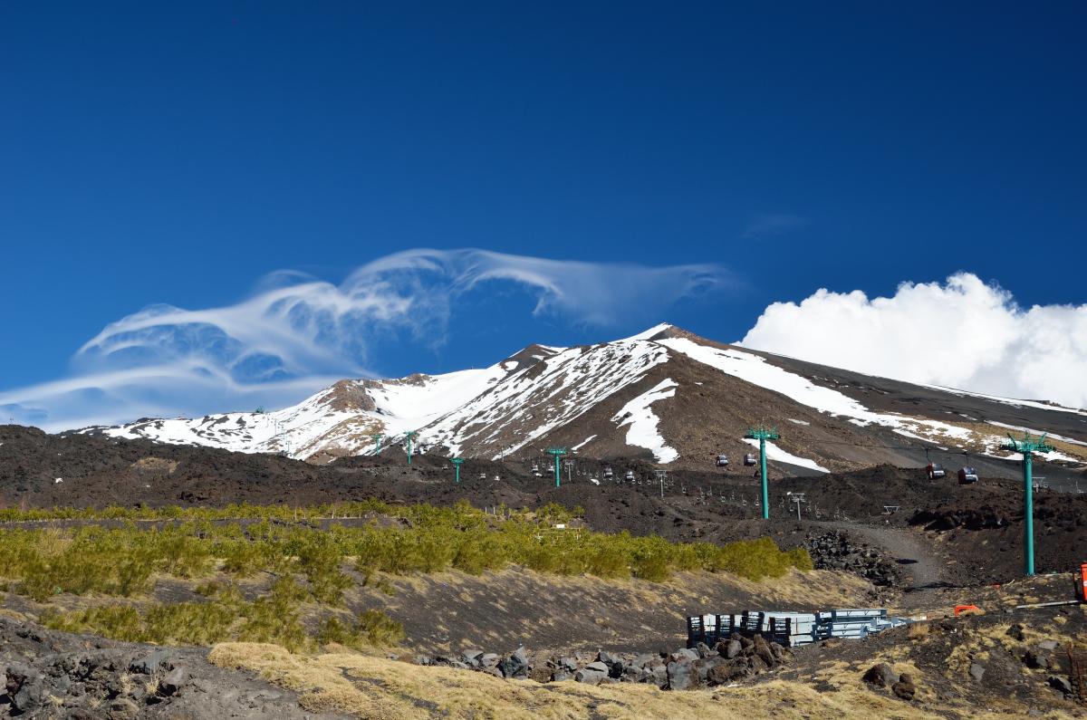 Zona di coltivazione della vite sulle pendici dell'Etna