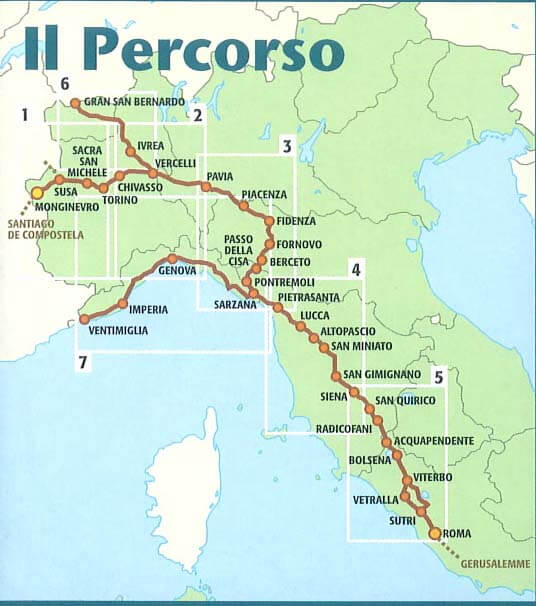 Il percorso della Via Francigena
