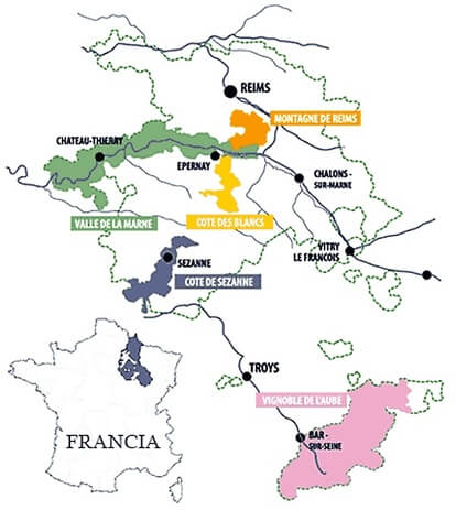 Classificazione degli Champagne: la regione della Champagne