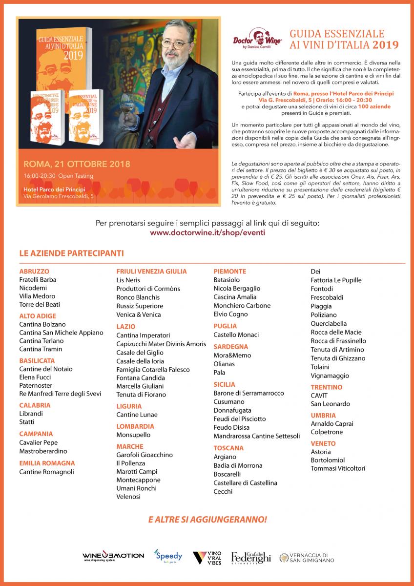 Guida Vini d'Italia 2019: il programma