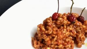 Orzotto alla rosa canina abbinato con olio evo Orzotto alla rosa canina abbinato con olio evo