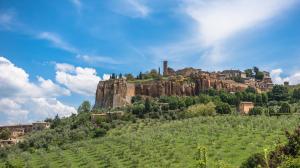 La zona dell'Orvieto DOC si trova nella parte occidentale dell'Umbria Vista della città di Orvieto