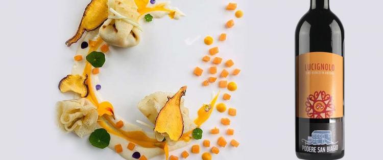 Abbinamento Vino bianco in anfora – Fagottini di porcini e zucca