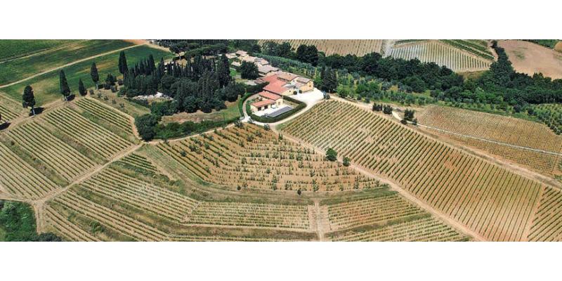 Vista dall'alto dell'azienda Biondi Santi