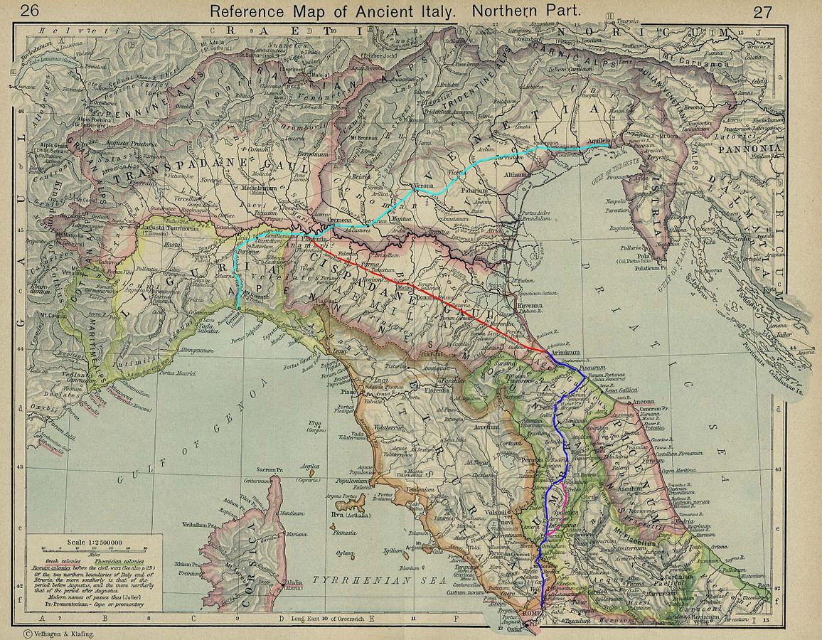 Il percorso della via Postumia